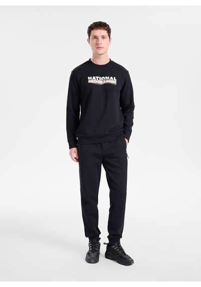 National Geographic N6wm-swt4077 Siyah Erkek Bisiklet Yaka Örme Sweatshirt