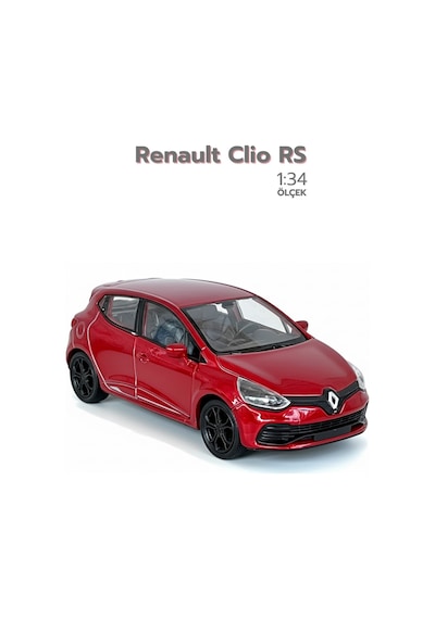 Kırmızı 1:34 Ölçek Die Cast Kapıları Açılır Lisanslı Renault Clio Rs Oyuncak Metal Model Araba Çok Renkli