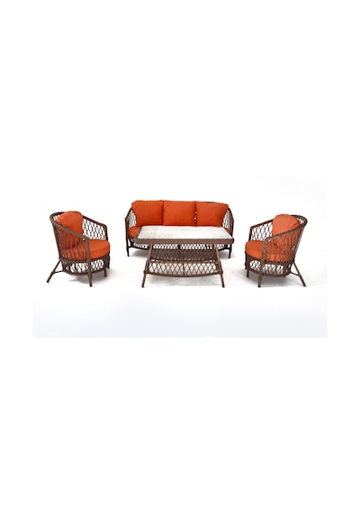 Monalin Home Garden Porto 5 Kişilik Lüks Rattan Örgü Bahçe & Balkon & Teras Oturma Grubu Minderli & Camlı & Masalı Takım Turuncu Monalin Home Garden Porto 5 Kişilik Lüks Rattan Örgü Bahçe & Balkon & Teras Oturma Grubu Minderli & Camlı & Masalı Takım Turuncu