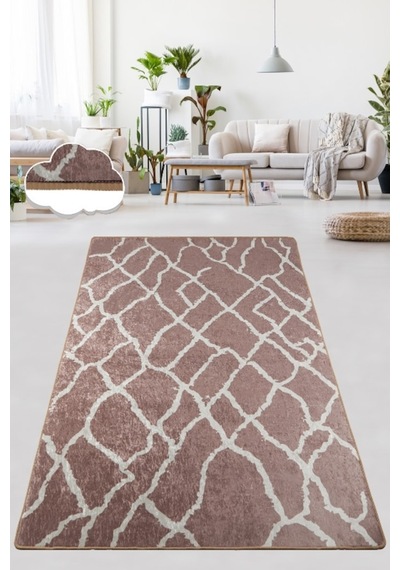Canal Bej 200X290 Cm Modern Yıkanabilir Kaymaz Taban Halı