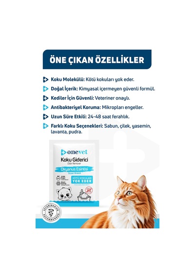 Onevet Kedi Kumu Koku Giderici Okyanus Esintili 15 Adet 25 gr