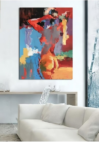 Nude Soyut El Yapımı Yağlı Boya Tablo 74x97cm
