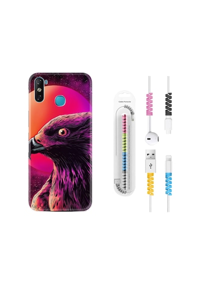Infinix Smart 4 Kılıf Kablo Koruyuculu Red Eagle 1752