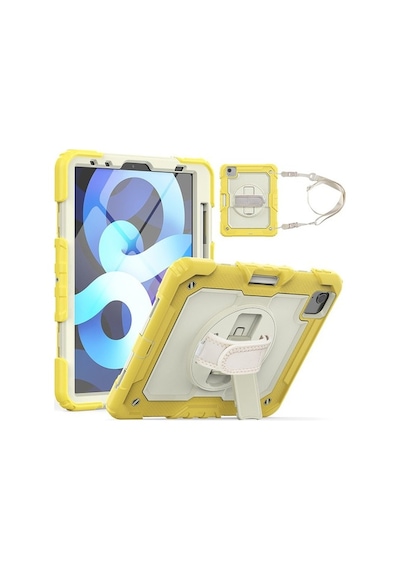 Apple Uyumlu iPad Air 5 10.9" 2022 M1 Kılıf Renkli Strap Zırh Case A2588