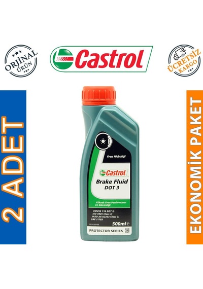 Castrol Brake Fluid Dot 3 500 Ml Fren Hidrolik Sıvısı 2 Adet