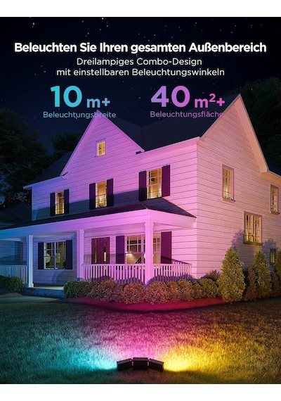 Govee Dış Mekan Triade Led Spot Işığı, 4500lm Sıcak Beyaz Ve Soğuk Beyaz İle Rgbıc Dış Mekan Projektör, Alüminyum Alaşımlı, Ip66 Su Geçirmez, Akıllı Projektör Işıkları Matter, Alexa Ve Google Assistant İle Çalışır Siyah Govee Dış Mekan Triade Led Spot Işığı, 4500lm Sıcak Beyaz Ve Soğuk Beyaz İle Rgbıc Dış Mekan Projektör, Alüminyum Alaşımlı, Ip66 Su Geçirmez, Akıllı Projektör Işıkları Matter, Alexa Ve Google Assistant İle Çalışır Siyah