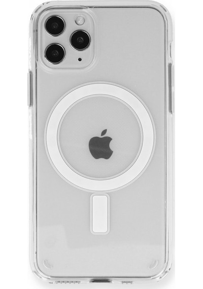 Apple Uyumlu iPhone 12 Pro Kılıf Magsafe Şeffaf Silikon - Şeffaf