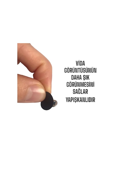 200 Adet Siyah Vida Kapatıcı Yapışkanlı Vida Tapası Tıpası Kapağı Vida Gizleyici