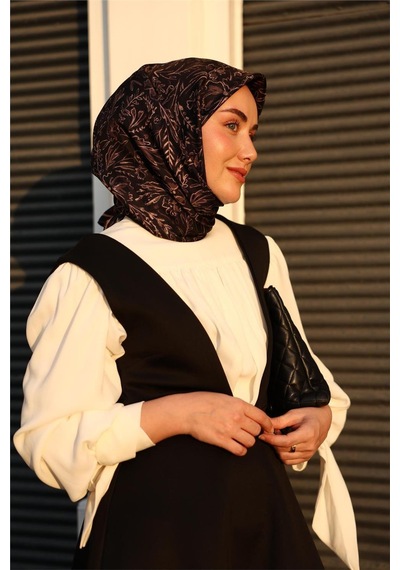 Silk Home Tivil Saf İpek 11496 - 02 Siyah Füme Çiçek Desen siyah