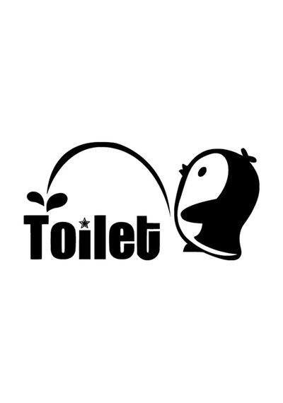 Penguen Tuvalet Oto Özel Yeni Sticker Siyah 30 X 15 Cm