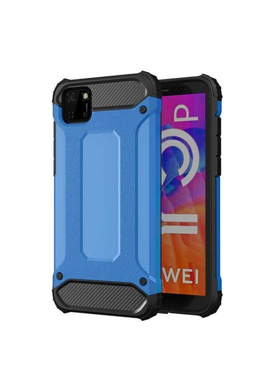 Kilifone - Huawei Uyumlu Y5p - Kılıf Çift Katman Zırh Tank Crash Military Kapak - Mavi