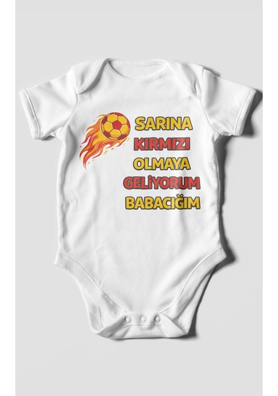 Morivokids Babaya Özel Kısa Kollu Bebek Body %100 Pamuk Beyaz