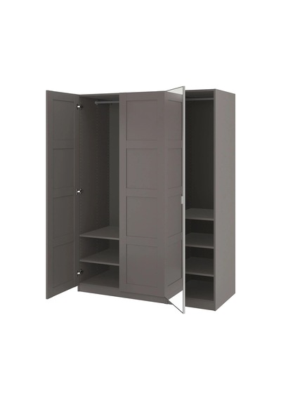 Ikea Koyu Gri Modern Kapaklı Gardırop 150x60x201 Cm
