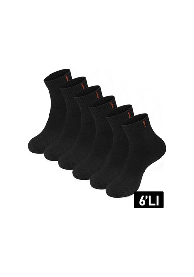 Just Inner Erkek 6 Lı Viskon Çorap Kışlık Termal Patik Esnek Ve Konforlu 12200 Siyah