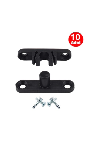 Pvc Kapı Pencere Sineklik Siyah Plastik Çıt Çıt Kilit Menteşe Küçük Boy 4cm -10 Adet
