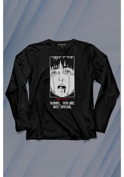 Sorry You Are Not Special Japanese Urban Sokak Özel Değilsin Uzun Kollu Tişört Baskılı T-shirt 001