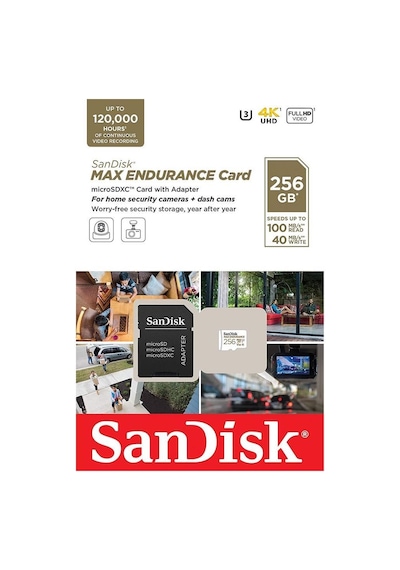SanDisk Max Endurance SDSQQVR-256G-GN6IA 256GB 100/40MB/s microSDXC C10 V30 Hafıza Kartı
