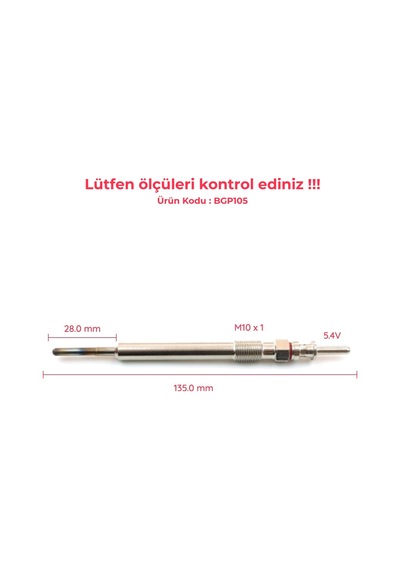 1 Adet Kızdırma Bujisi 5.4 V 12230038490 Bmw F N47 N57 Motor İçin Standart
