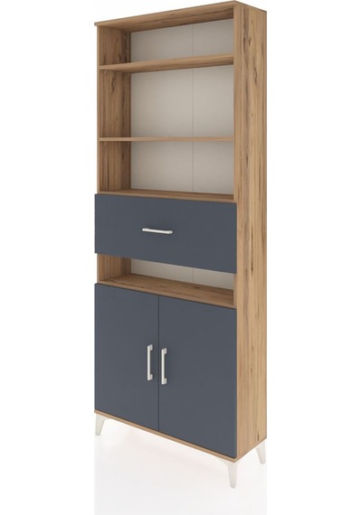 Arges Dolap 5 Raflı Tek Çekmeceli 2 Kapaklı 88x30x221 Çam-ant... Çam