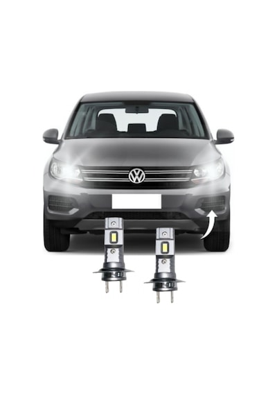 Megamarket06 Vw Tıguan Led Kısa Far Ampulü Mini Led 2'li Set H7