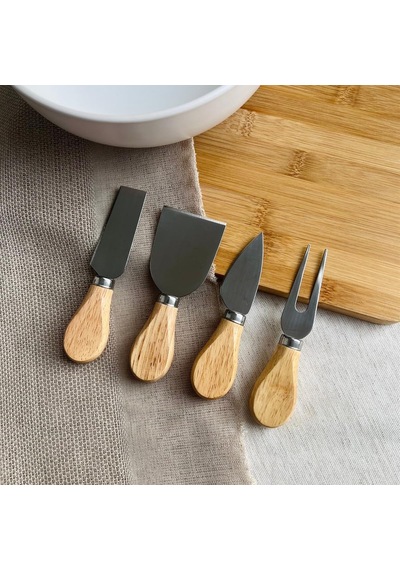 Bambu Saplı Peynir Bıçağı Seti, 4 Parça