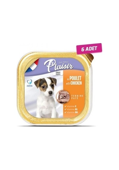 Plaisir Tavuklu Etli Pate Konserve Yavru Köpek Maması 6 x 150 G
