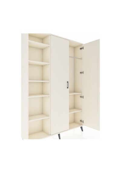 Arges Dolap 7 Raflı 2 Kapaklı Tek Askılı 132x30x195 Aytaşı-ay... Aytaşı