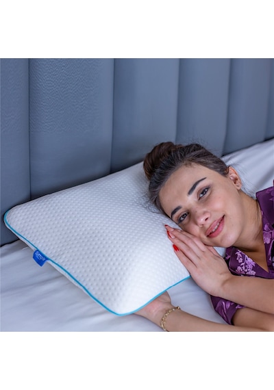 SimpleThePillow Kontürlü Klasik Visco Yastık Memory Foam Boyun Yastığı Hafızalı Yastık 60*40*12
