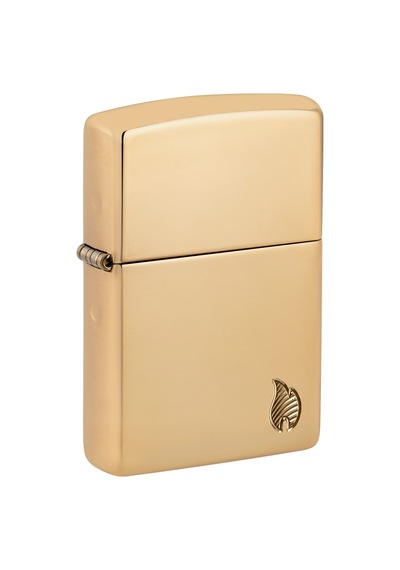 Zippo Armor Flame Dizayn Çakmak - Tumbled Brass Sarı