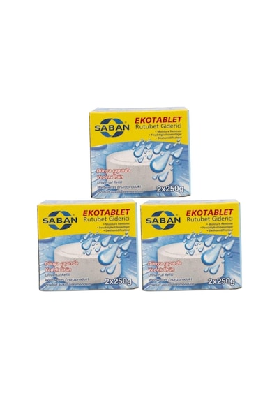 Nem Alıcı Rutubet Giderici Yedek Tablet 3'lü 2 X 250 Gram Natural Standart