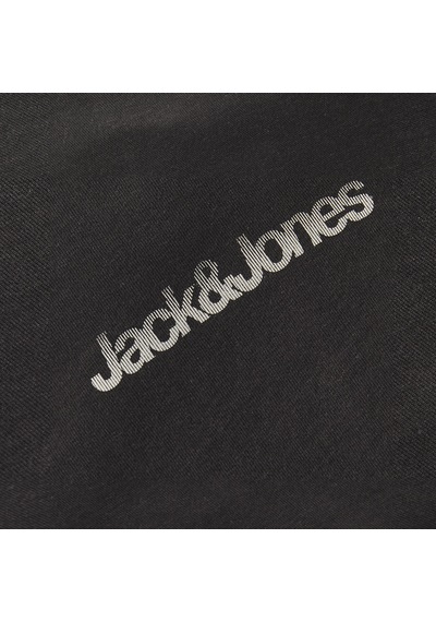Jack & Jones Büyük Beden Sirt Baskili Regular Fit Tisört - Echo - 12308024 Siyah