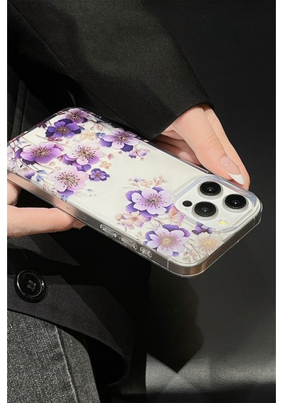İphone 16 Plus Uyumlu Kılıf Solmayan Imd Baskı Desenli, Şeffaf Tpu+pc Botanik Kapak