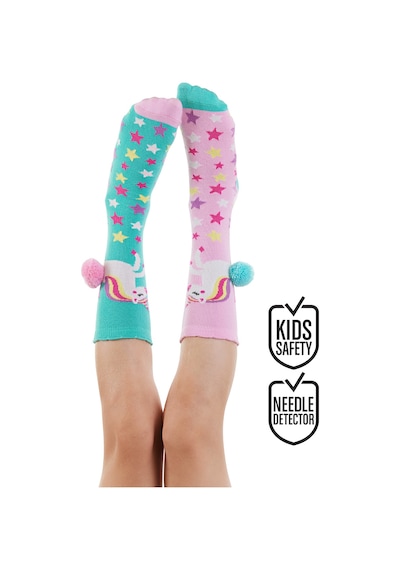 Denokids Unicorn Star Kız C Ocuk Pembe Yes İl Dizaltı C Orap Renkli