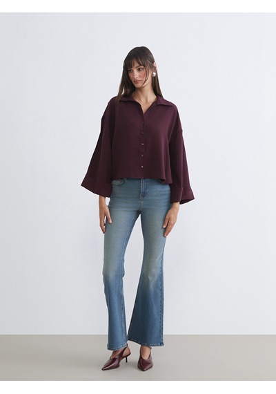 Lcw Vision Mürdüm Oversize Kadın Gömlek