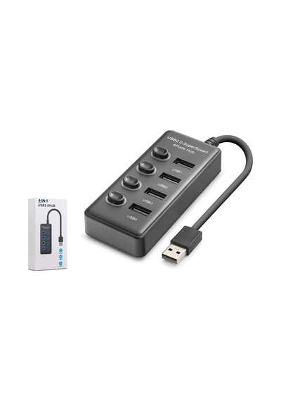 Hadron Hdx7048 Usb Hub 2.0 480mbps 4x Usb-a 4 Port Switch Li Çoklayıcı Siyah Kdo