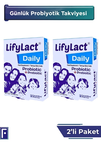 Lifylact Daily Probiyotik+Prebiyotik 2 x 30 Kapsül