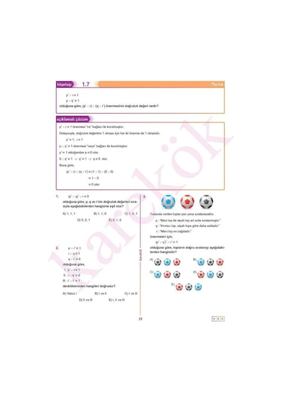 Mantık Küme Fonksiyon Sıfır- Karekök Eğitim Yayın