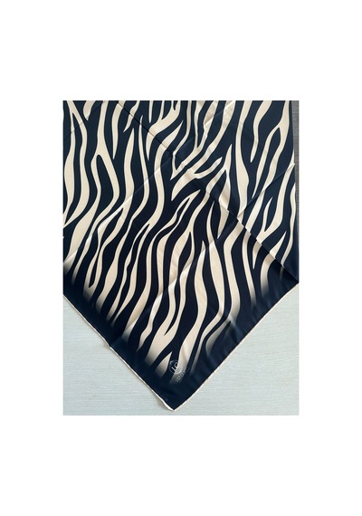 Lady Coco Zebra Desenli Dijital Baskı Rayon Eşarp Koyu Yeşil