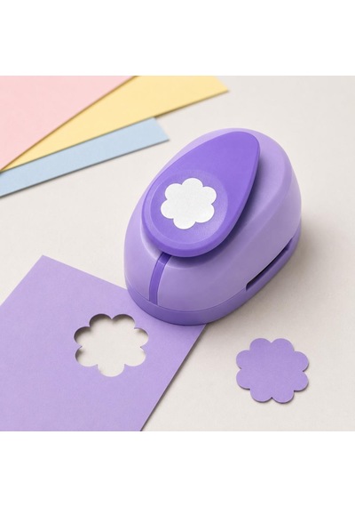 Ofisinn Şekilli Büyük Boy Delgeç/şekilgeç 3.8 Cm Çiçek Mor