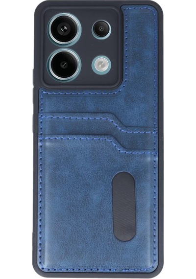 Newface Xiaomi Redmi Note 13 Pro 4g Kılıf Sara Kartvizitli Deri Kılıf - Lacivert