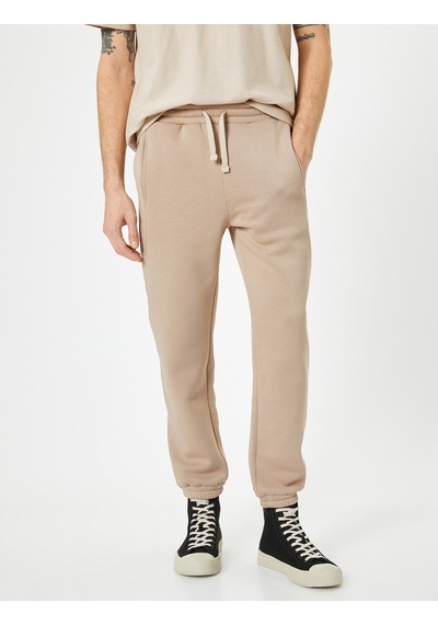 Koton Jogger Eşofman Altı Beli Bağcıklı Cep Detaylı Bej 4sam40058mk 4SAM40058MK050 Ekru