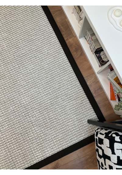 Saraz Halı Kumaş Bordür Gri Bukle Antrasit Bordür Halı Salon Koridor Mutfak Çocuk Odası Halısı Kilim S267 Kahve