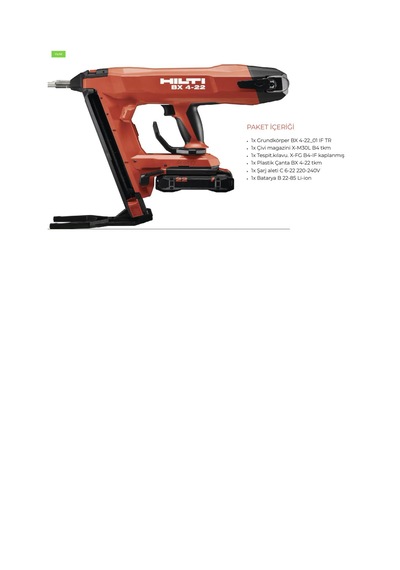Hilti BX4-22 Akülü Beton Çivi Çakma Tabancası + 1.000 Adet Çivi