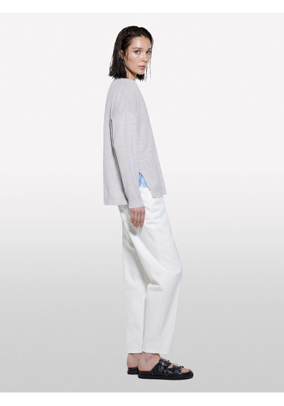 Sisley Keten Karışımlı Triko Hırka Kadın Gri Hırka - 325p105gm602m