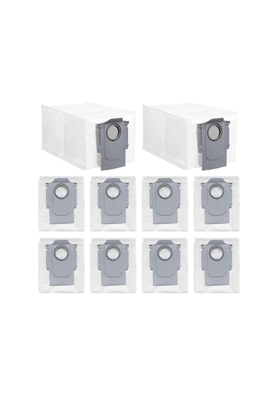 10 Adet Roborock İle Uyumlu Q8 Max Pro / Q8 Max Pro Plus Robot Süpürge Toz Çöp Torbası Yedek Pa Beyaz