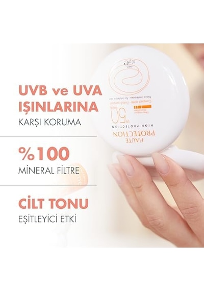 Compact Mineral Filtreli Koyu Renkli Spf 50+ Cilt Tonu Eşitleyici Koyu Renk Güneş Kremi 10 Gr