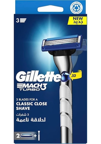 Gillette Mach 3 Turbo 3d Tıraş Makinesi+ 2 Yedek Bıçak 7702018514311