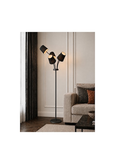 Florina Siyah Metal Premium Tasarım 5 Başlıklı Kumaş Şapkalı Ayaklı Lambader Siyah Başlıklı Modern Dekoratif Zemin Lambası Salon Oturma Odası Yatak Odası Köşe Aydınlatma E27 Duy Uyumlu Florina Siyah Metal Premium Tasarım 5 Başlıklı Kumaş Şapkalı Ayaklı Lambader Siyah Başlıklı Modern Dekoratif Zemin Lambası Salon Oturma Odası Yatak Odası Köşe Aydınlatma E27 Duy Uyumlu