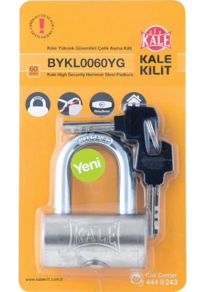 Kale Kilit Yüksek Güvenlikli Çelik Asma Kilit 60 Mm