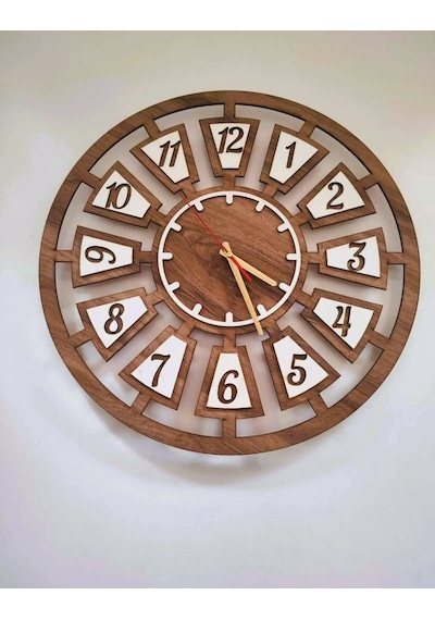 Duvar Saati Ahşap Modern Ahşap